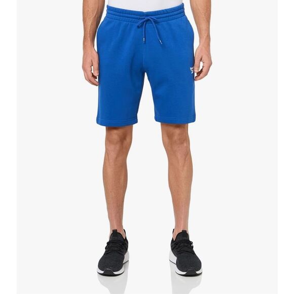 11. Reebok Fleece NWT Identity Small Logo Shorts 9” Vector Blue Medium (multi) - Picture 2 of 5